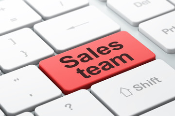 Fototapeta premium Marketing concept: computer keyboard with word Sales Team, selected focus on enter button background, 3D rendering