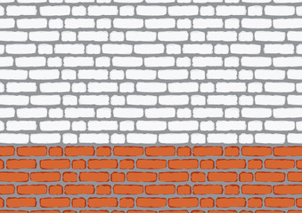 Brickwork. Red and white brick.