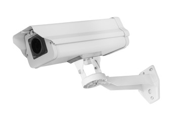 Security camera(cctv) isolated on white background - clipping paths