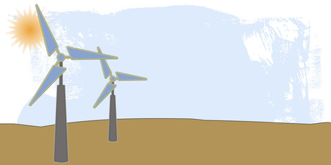renewable energy wind power generators backdrop