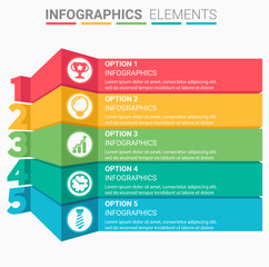 INFOGRAPHICS element abstract modern design the numbers top five template