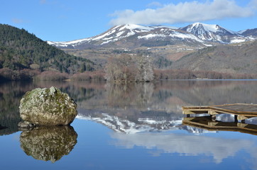 Passerelle sur le lac Chambon, Auvergne