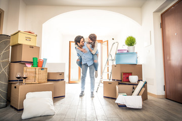 Couple moving into new house