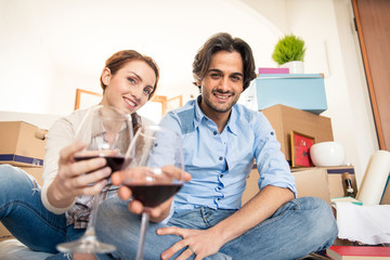 Couple moving into new house