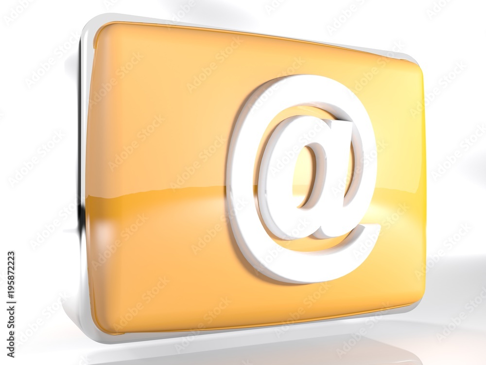 Poster box icon at for email - 3d rendering