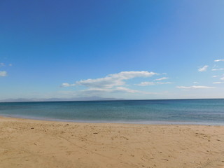 Fototapeta na wymiar A beautiful sandy beach in Attica, Greece 