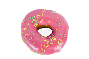 Pink donut with sprinkles