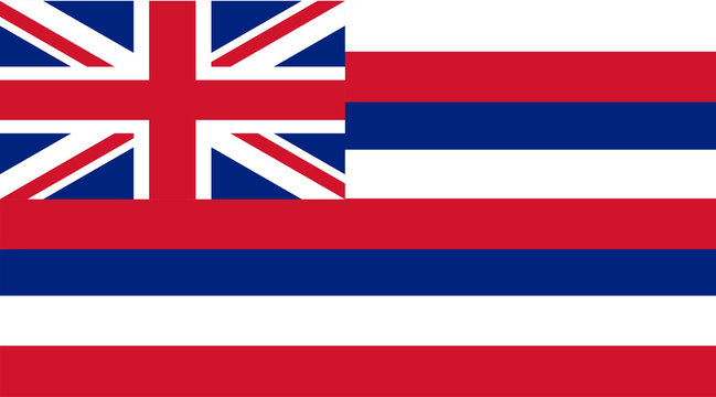 Vector image of Hawaii State flag. Ka Hae Hawaii. Proportion2:3. EPS10.