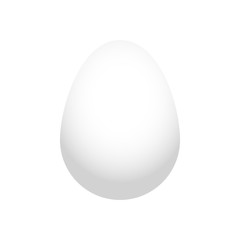 White egg on a white background close up. Illustration.