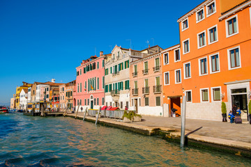 View of the Grand Canal at Venice Italy.
