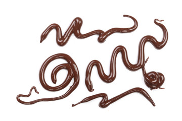 sweet chocolate sauce isolated on a white background. Set or collection