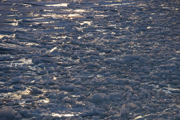 Pattern of ice flakes from a ferry