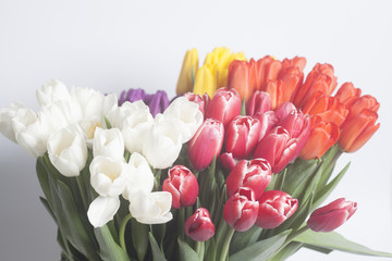 Beautiful spring tulips bouquet