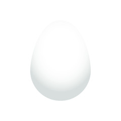 White egg on a white background close up. Illustration.