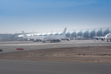 Fototapeta na wymiar Jet aircraft in international airport