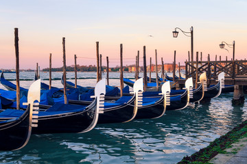 Gondolas on Grand Canal in Venice