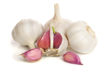 garlic isolated on white background close up