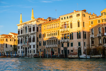 Fototapeta na wymiar View of the Grand Canal at Venice Italy.