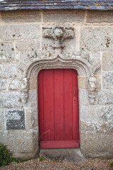 Fototapeta na wymiar Old medieval decorative red doors
