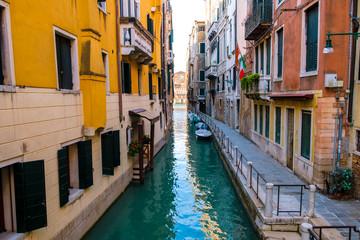 Fototapeta na wymiar Venice cityscape, narrow water canal