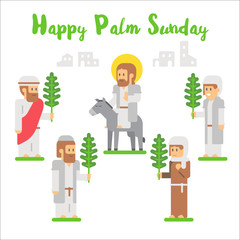 Flat design happy palm sunday