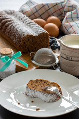 Tasty cake with some ingredients