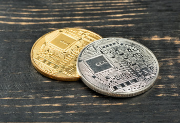 Gold and silver coin bitcoin