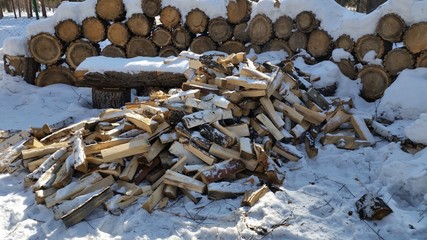 Chopped firewood