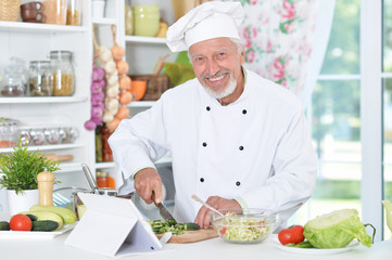 chef preparing dinner