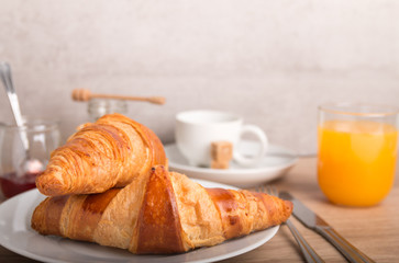 homemade croissants on a breakfast table