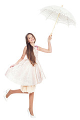little girl posing with umbrella