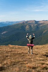 Fototapeta premium A happy man among nature