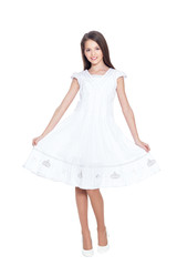 Naklejka premium little girl in white dress