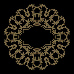 A floral round drawing with a place for text. Vector illustration. Can be used for name, slogan, postcard, announcement, invitation, cover. EPS 8