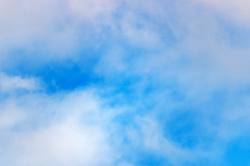 Naklejka na ściany i meble Clear blue sky with white cloud. Abstract sky background with copyspace
