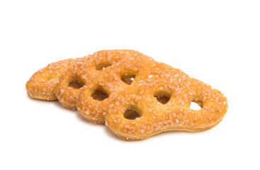 sugar coated knot shape pretzel isolated