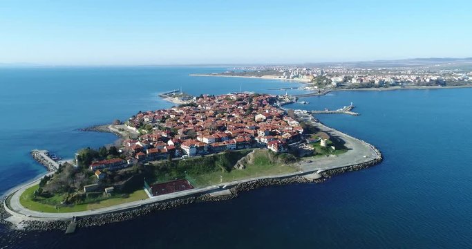 4K aerial footage&nbsp;of Nessebar, ancient city on the Black Sea coast of Bulgaria. 
