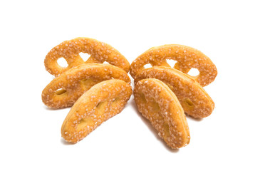 sugar coated knot shape pretzel isolated