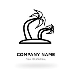 Palma tree company logo design template, Business corporate vector icon