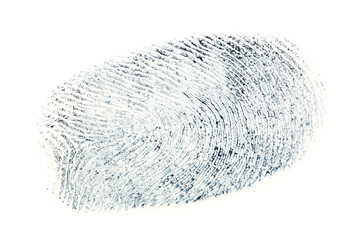 black fingerprint pattern isolated on white background