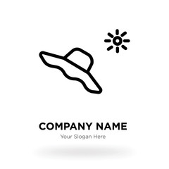 Obraz premium Hat and sun company logo design template, Business corporate vector icon