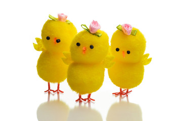 Three easter chickens