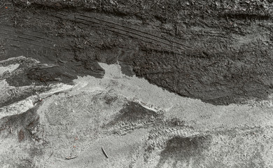 texture of dirt with traces of the car's protector