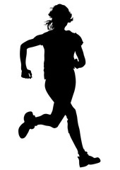 Fototapeta na wymiar Athletes in a sporty uniform running a marathon on a white background