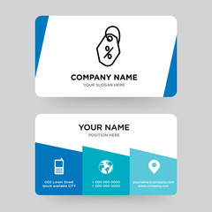 Price tag business card design template, Visiting for your company, Modern Creative and Clean identity Card Vector Illustration