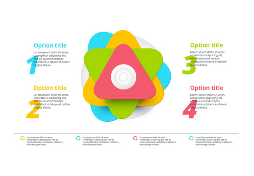 4 Step Infographic with Stacked Triangular Elements