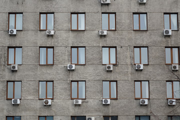 house facade with air conditioning blocks