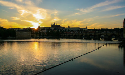 Prague on sunset