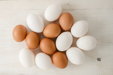 Eggs. Fresh chicken eggs ready for cooking. Healthy food.