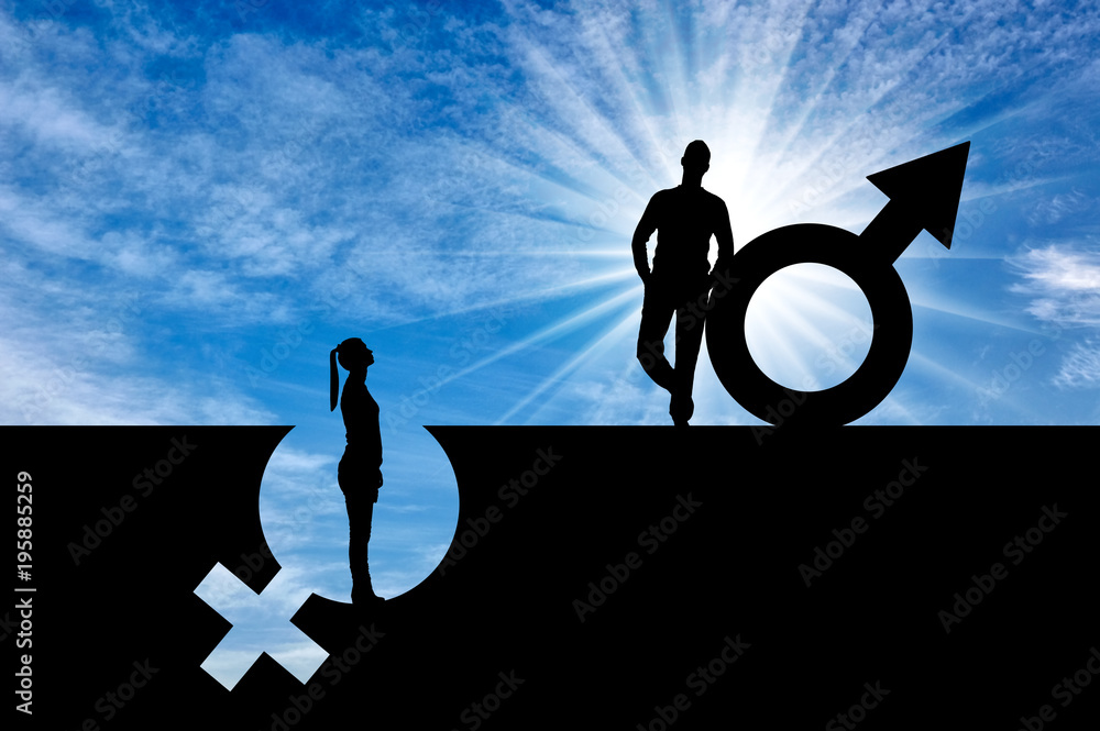 Wall mural Concept of gender inequality and discrimination